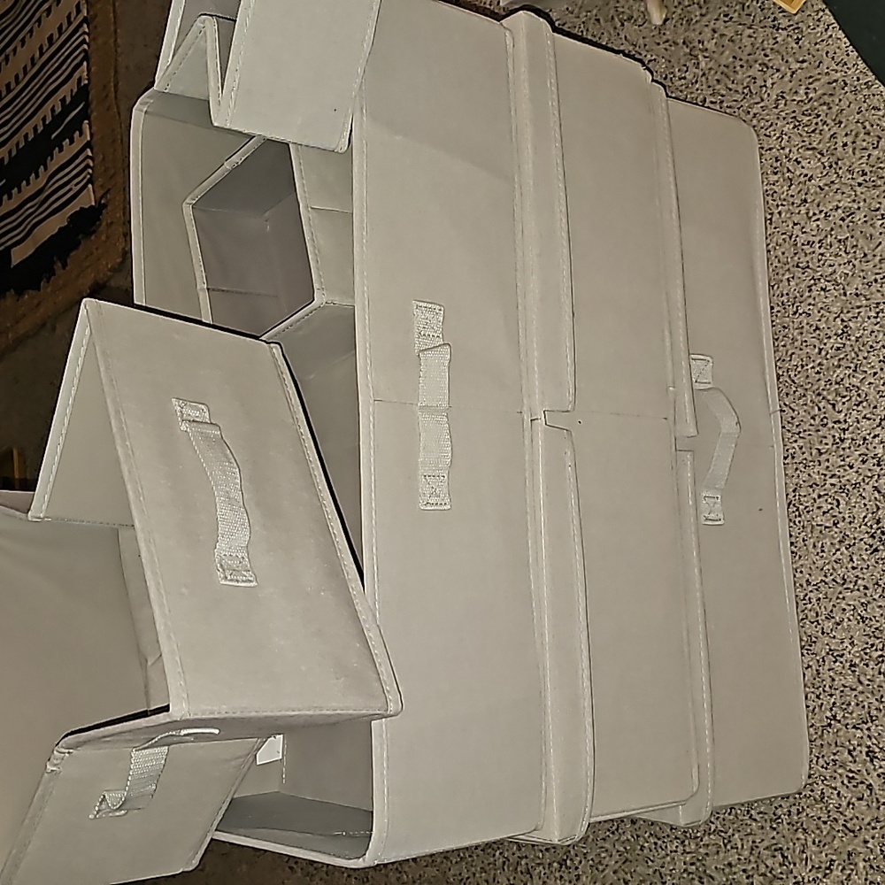 Set of foldable brightroom grey fabric storage containers under the bed drawer